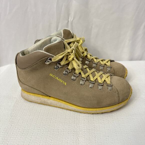 Scarpa Primitive Lite Boots Womens Size 6.5 Backpacking Mid Suede Italy - Picture 1 of 11